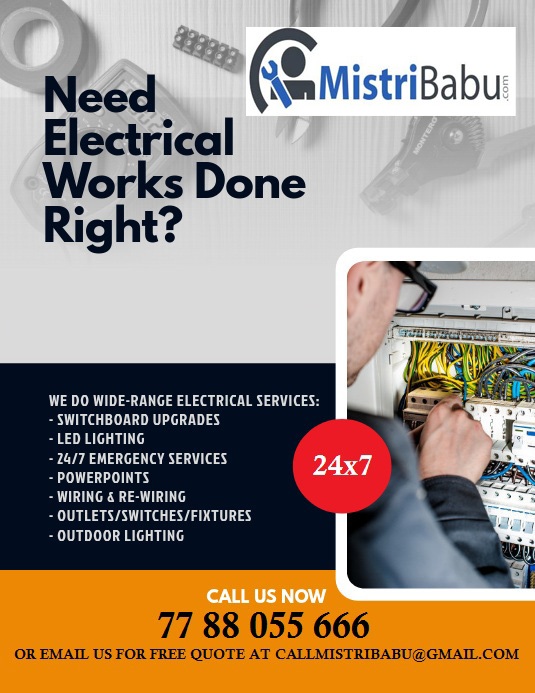 Electrician service, Electrical Contractor in Residential, Commercial, sectors in Vasant Kunj, Delhi