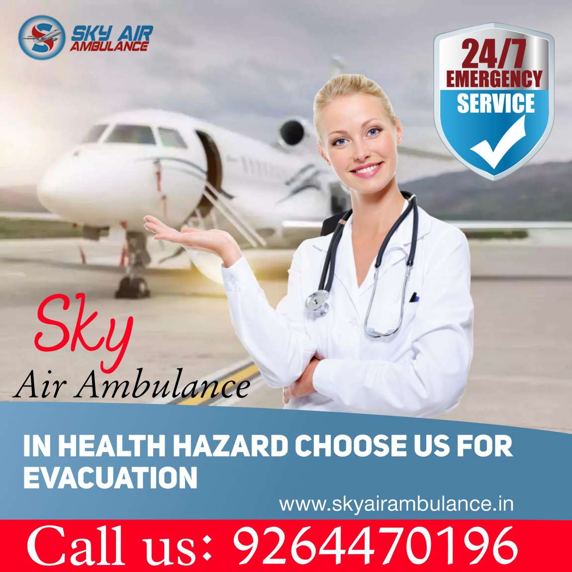 Available Elite ICU Setup Air Ambulance from Ranchi to Delhi from Sky at Negotiable Rate